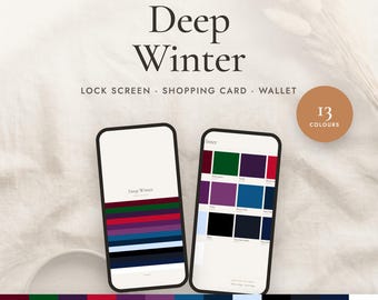 Deep Winter Pocket Palette | Printable Wallet Card, Shopping Card and Phone Wallpaper | Seasonal Color Analysis