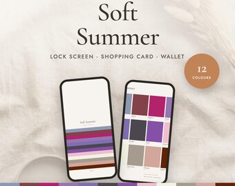 Soft Summer Pocket Palette | Printable Wallet Card, Shopping Card and Phone Wallpaper | Seasonal Color Analysis