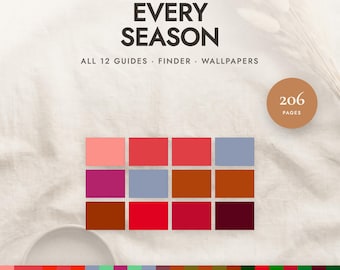 Complete Color Analysis Kit | 38 Page Season Finder + All 12 Season Color Guides | Makeup, Nails, Hair | 206 Pages