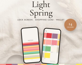 Light Spring Pocket Palette | Printable Wallet Card, Shopping Card and Phone Wallpaper | Seasonal Color Analysis