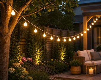 Warm Globe String Lights, Outdoor Patio Garden Wedding Lighting, Cozy Ambiance (USB/Battery)