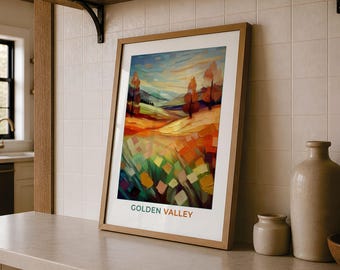 Meadow Valley Fine Art Print - Colorful Landscape Wall Design