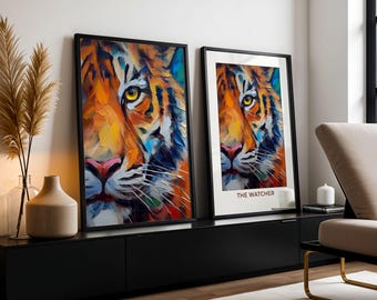 Tiger Wall Art, Animal Portrait, Giclee Print
