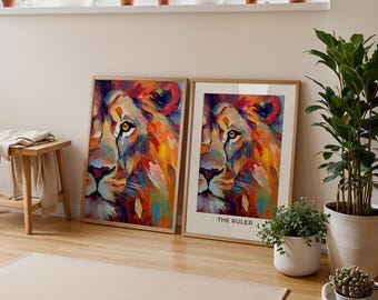 Lion, Animal Portrait, Giclee Print