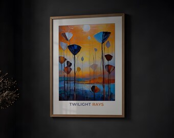 Twilight Rays Fine Art Print - Sunset Sky Wall Design