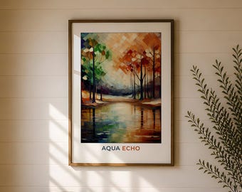 Forest Lake Fine Art Print - Earth Tones Wall Design