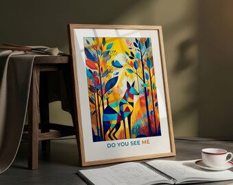 Modern Wildlife Fine Art Print - Forest Animal Wall Decor