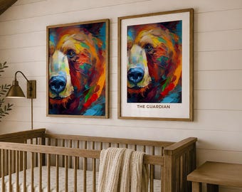 Animal Wall Art, Grizzly Bear, Giclee Print
