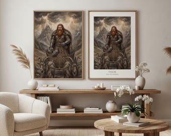 Thor, Norse Wall Art, Dark Academia Decor, Giclee Print