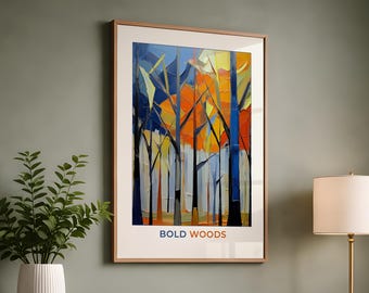 Abstract Woods Fine Art Print - Vibrant Forest Design