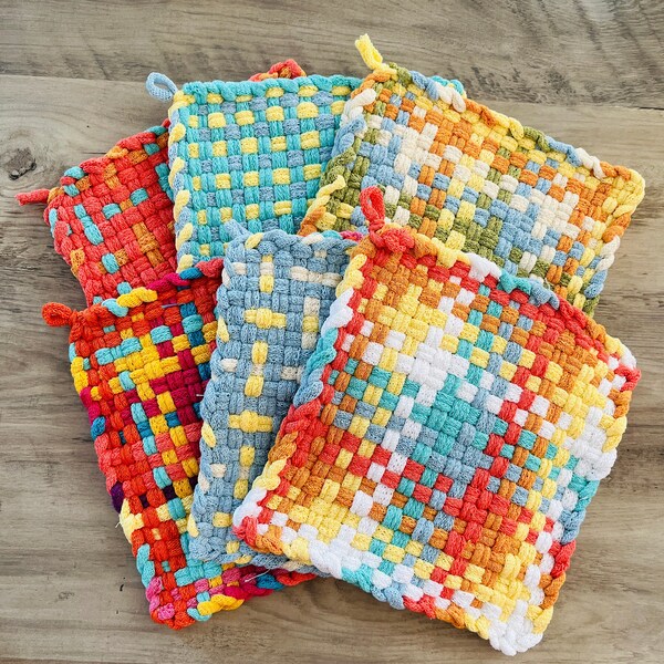 Woven Potholders Etsy