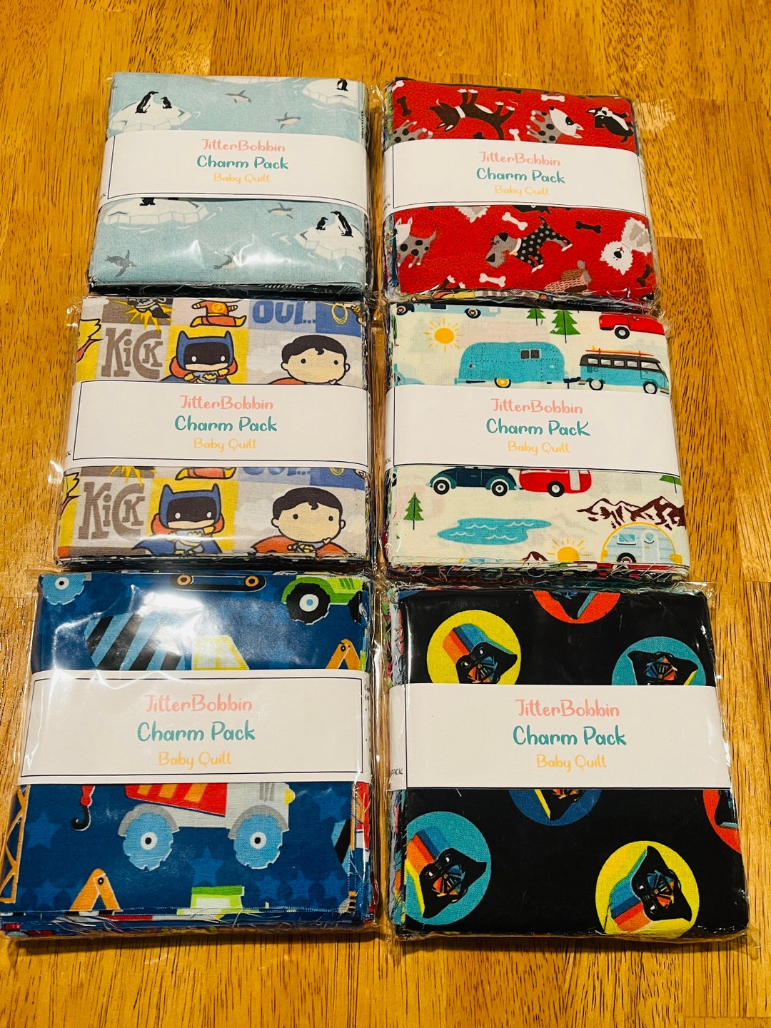 Charm Quilt Packs, Baby Quilt Squares, Handmade, Cotton, Sewing, Fabric