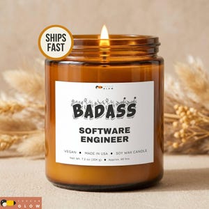 Software Engineer Gift, Programmer Candle, Coder Desk Decor,Funny Tech Coworker Present,Developer Birthday Gift, Developer Appreciation Gift