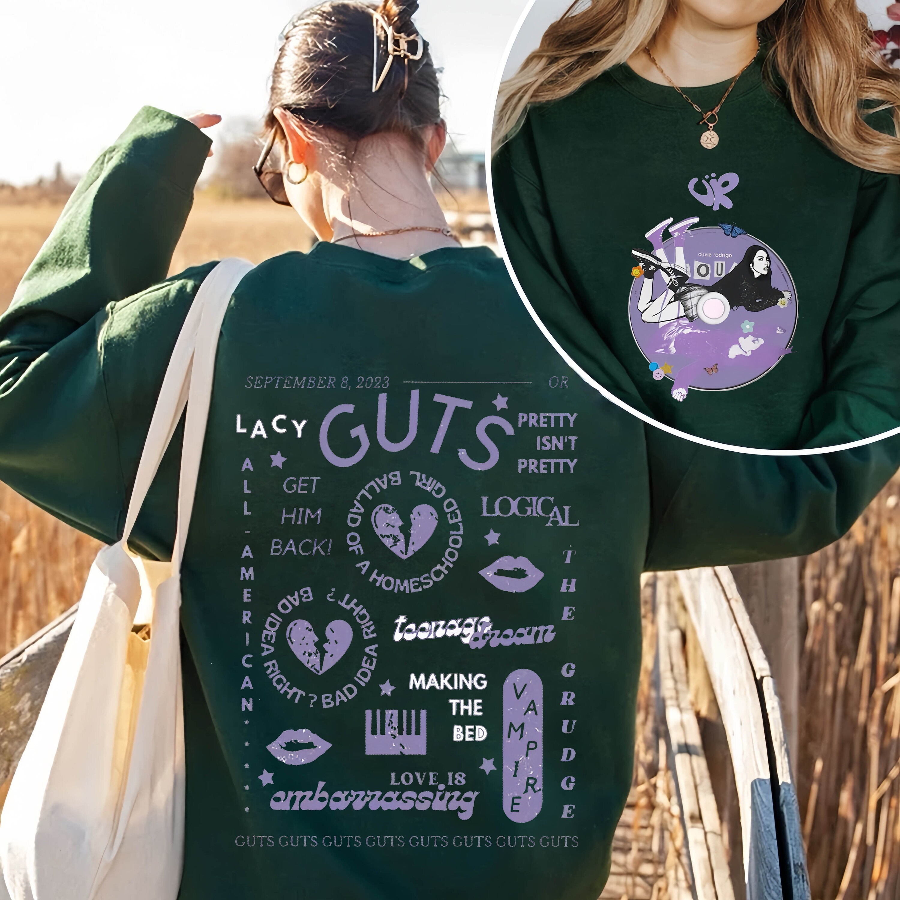 Olivia Rodrigo Guts Tour 2024 Shirt, Olivia Rodrigo Double Sided Shirt