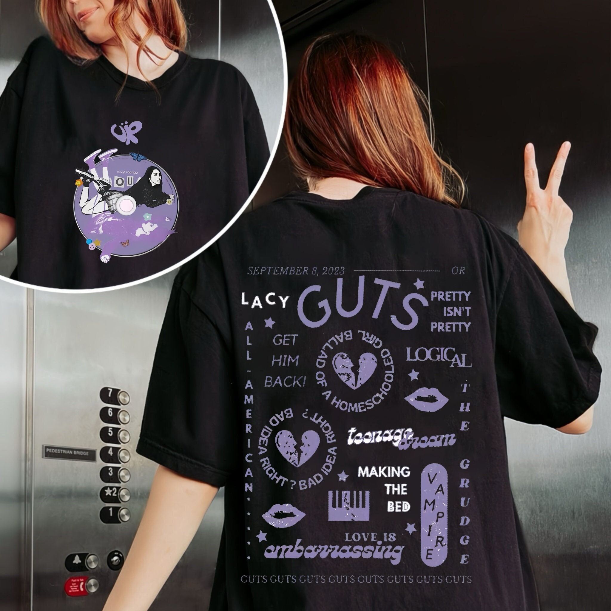 Olivia Rodrigo Guts Tour 2024 Shirt, Olivia Rodrigo Double Sided Shirt