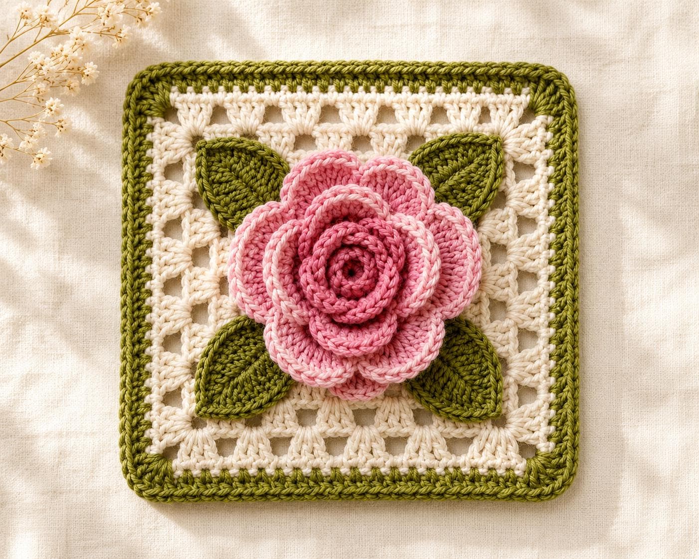 Eleanor Rose Floral Granny Square