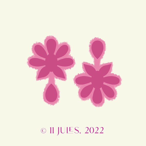 Rodeo Squash Blossom Stud Earring Svg File Abstract Etsy