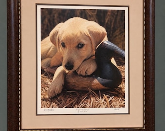 Beautiful John Aldrich “Coy and Decoy” 25”x28” Print Signed & Numbered Ducks Unlimited