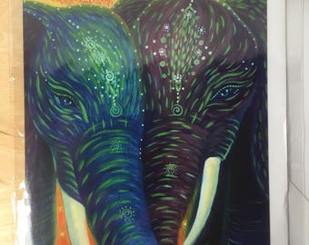 Yes, I Love You - elephant blank art card