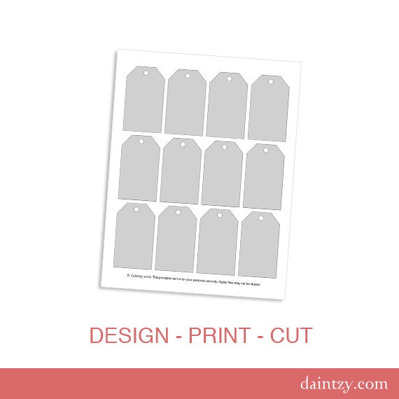 Luggage Tag Gift Tag Printable Template DIY Make Your Own