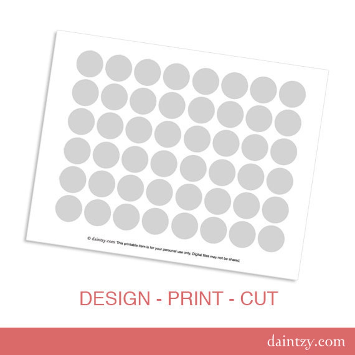 Mini Cupcake Topper Printable Template DIY Blank Make Your Etsy