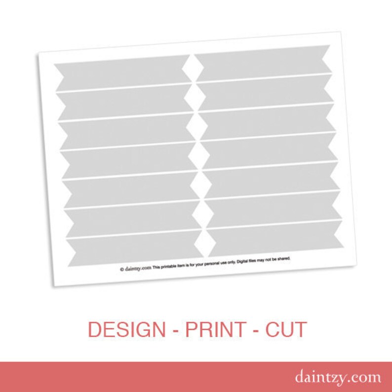 Cupcake Flag Printable Template DIY Blank Make Your Own Etsy