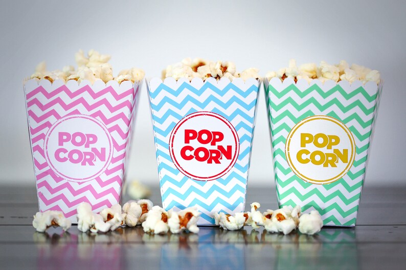 Ready to Pop Popcorn Box Party Favor Printable DIY Make Your Etsy Canada