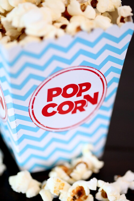 8 Popcorn Cajas Rojo Y Blanco Hollywood Party película Fiesta Retro