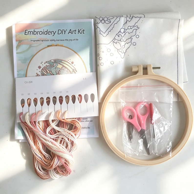 Customized pattern,Venus Flytrap Embroidery Hoop Kit,Carnivorous Plant Embroidery Pattern,Cottagecore Plant Craft Kit,Mindful Hand Stitching image 6
