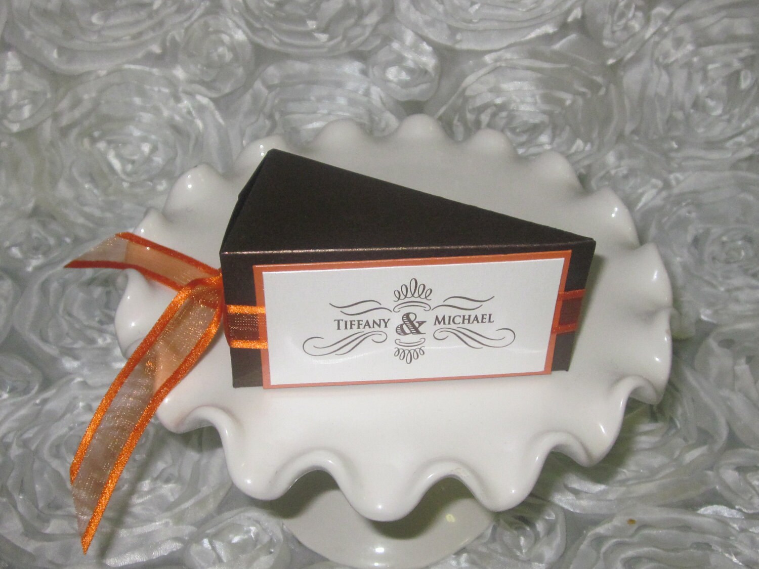 Cake Slice Favor Box Autum Wedding Favor Box Wedding Cake Etsy