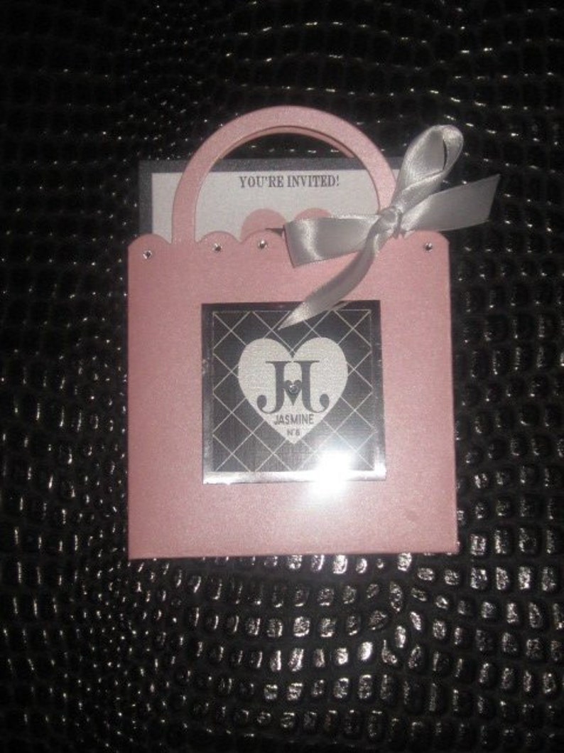 Purse Invitation Handbag Invitation Birthday Invitation Etsy