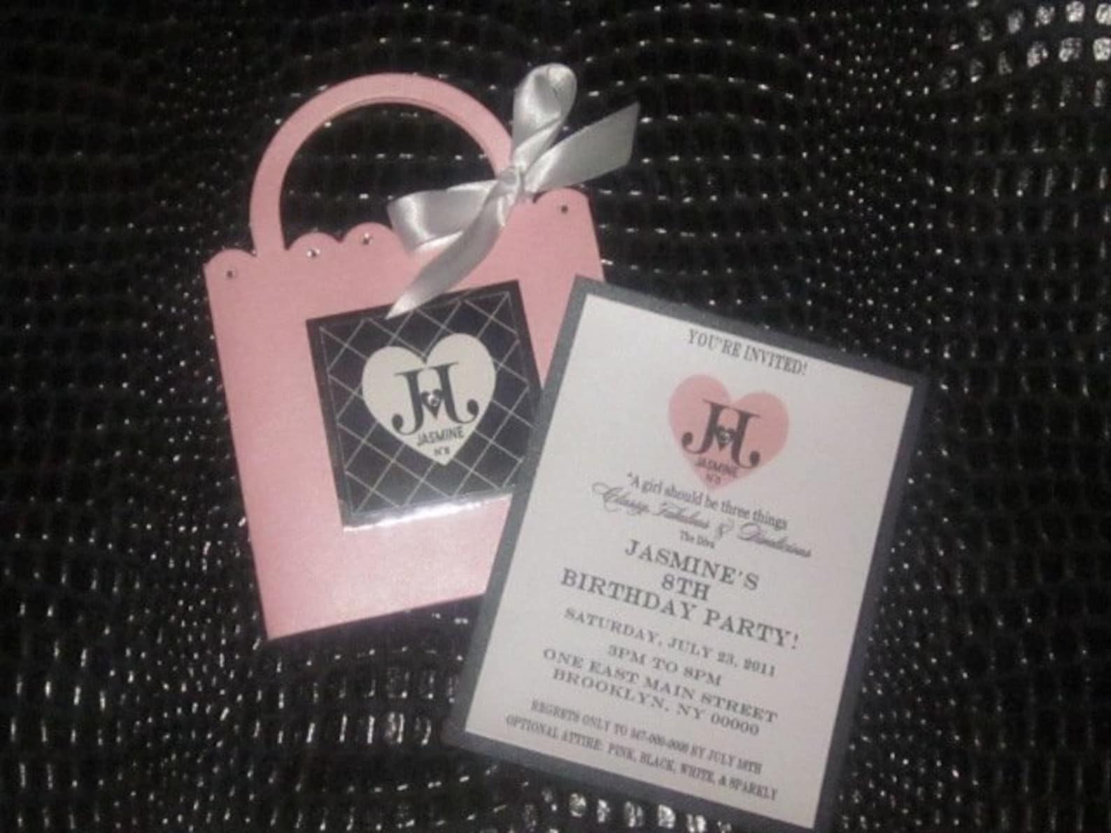 Purse Invitation Handbag Invitation Birthday Invitation Etsy