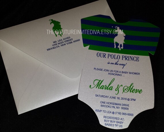 polo baby shower invitations