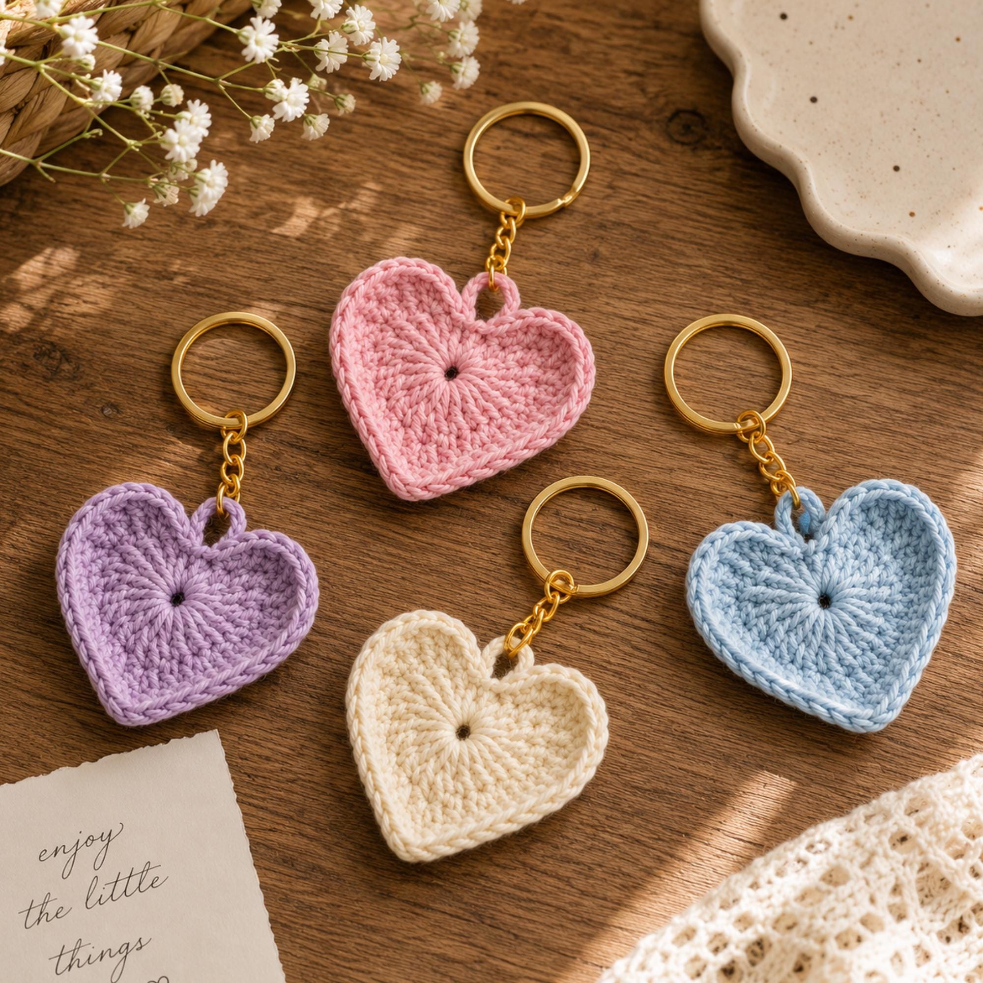 30 Beautiful Crochet Heart Patterns To Make With Love 24 Cute Heart Keychain Crochet Pattern