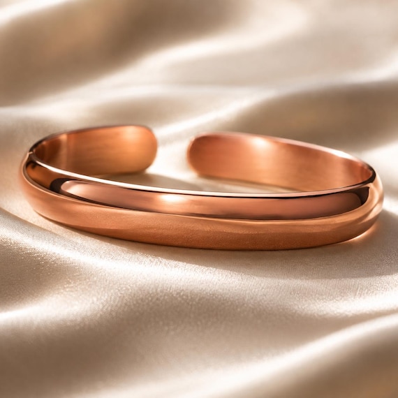Wide Polished Copper Cuff Bracelet – Unisex Handmade Jewellery