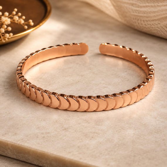 Scalloped Copper Cuff Bracelet – Women's Handmade Jewellery