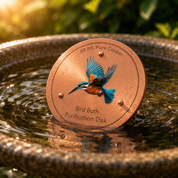 99.9% Pure Copper Bird Bath Insert – Recycled Garden Wildlife Accessory (100mm)