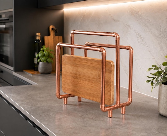 Copper Pipe Chopping Board Holder