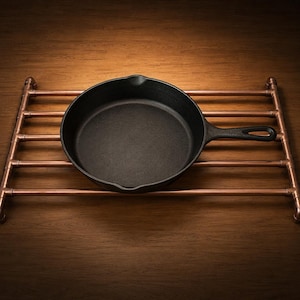 Dessous de plat en tuyau de cuivre | Support pour plaque de cuisson industriel | Support à casseroles en métal fait main | Décoration de cuisine moderne | Cadeau rustique pour la maison
