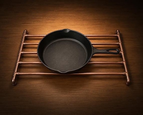 Copper Pipe Trivet | Industrial Hot Plate Stand | Handmade Metal Pot Stand | Modern Kitchen Decor | Rustic Home Gift