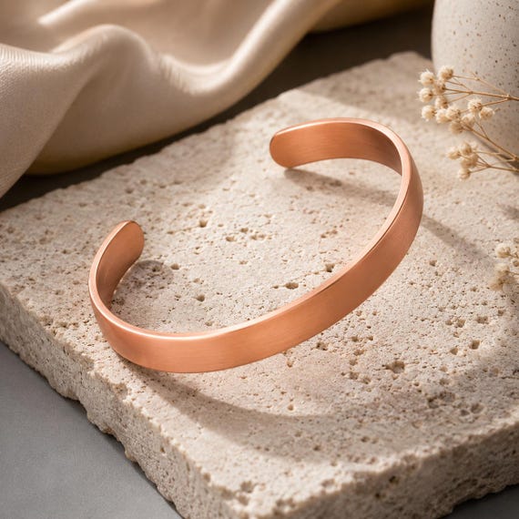 Brushed Copper Cuff Bracelet – Matte Unisex Handmade Jewellery