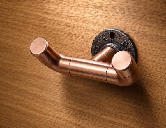 Copper Pipe Wall Hook | Industrial Coat Hook and Towel Holder | Modern coat and towel hook | Bathroom Entryway Hanger | Handmade Home Decor