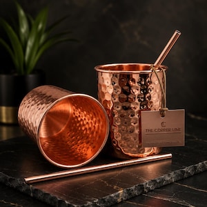 Hammered Copper Tumbler | Metal Drinkware, Gift for Him (The Copper Line)
