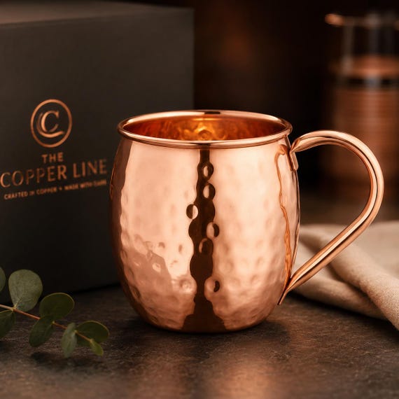 Hammered Copper Mug | Handmade Copper Cocktail Mug | Moscow Mule Cup | Copper Barware Gift