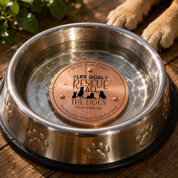 Solid Copper Water Disc for Dog Bowls – 100mm Pet Bowl Insert