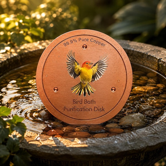99.9% Pure Copper Bird Bath Disc | 100mm Garden Accessory (Handmade)
