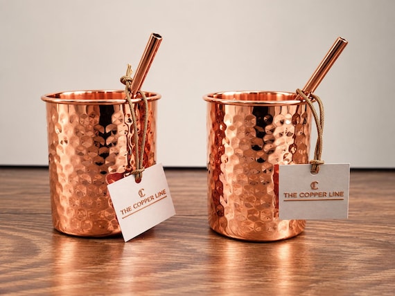 Hammered Copper Tumbler | Metal Drinkware, Gift for Him (The Copper Line)