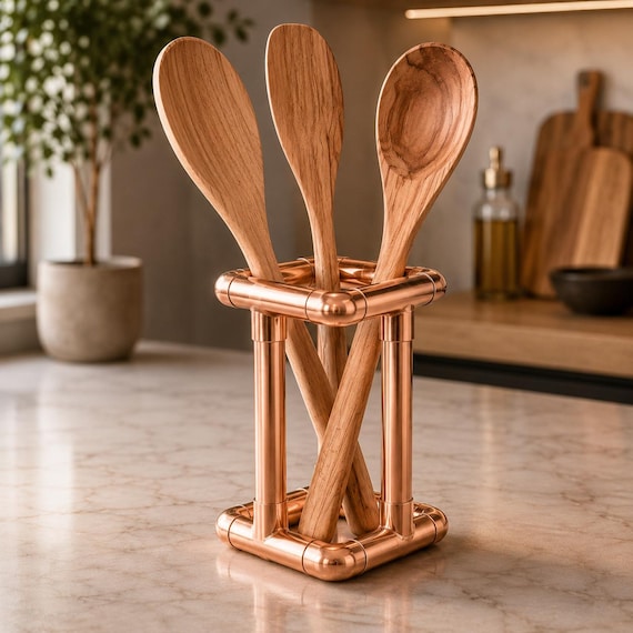 Copper Pipe Utensil Holder