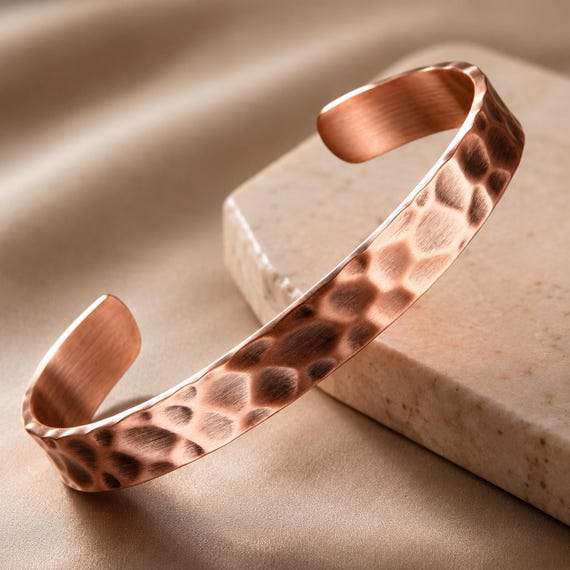 Hammered Copper Cuff Bracelet – Unisex Handmade Jewellery