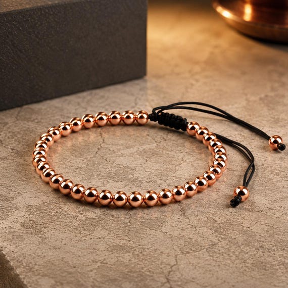 Adjustable Copper Macrame Bracelet – Unisex Handmade Jewellery